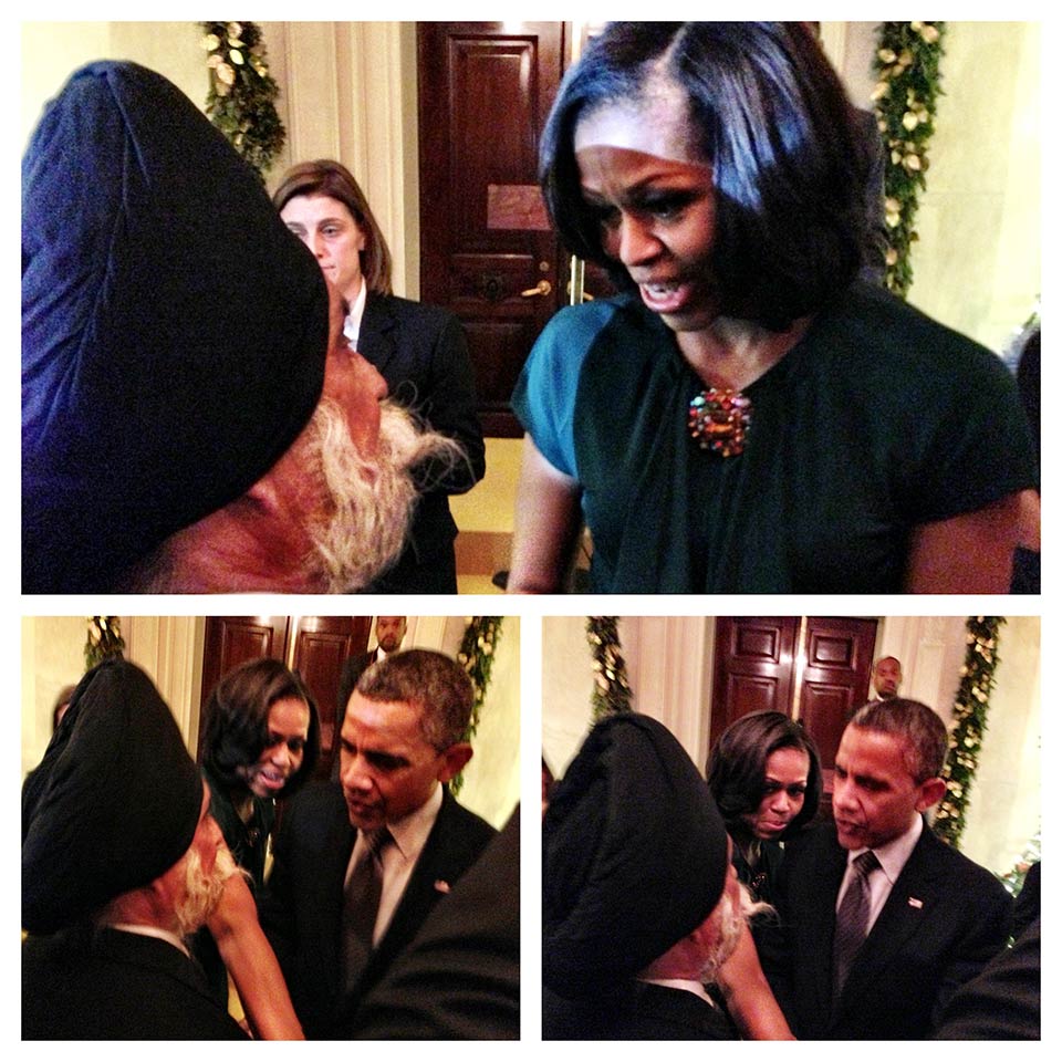 Introducing his father to President & Michelle Obama at the White House