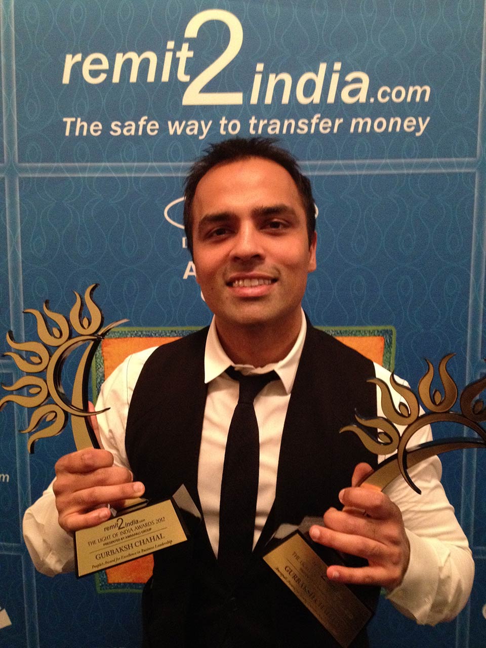 Receiving two Light of India Awards